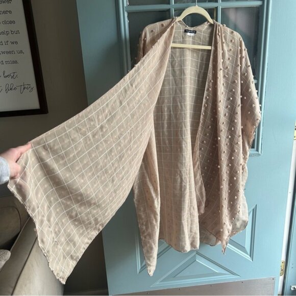 Ellen Tracy Beachy Boho Polka Dot Lightweight Coastal Swim Cover Up Resort Wear - Picture 5 of 7